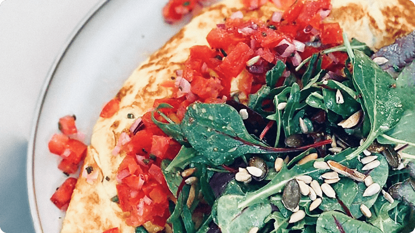 Regenbogen Gemüseomelett