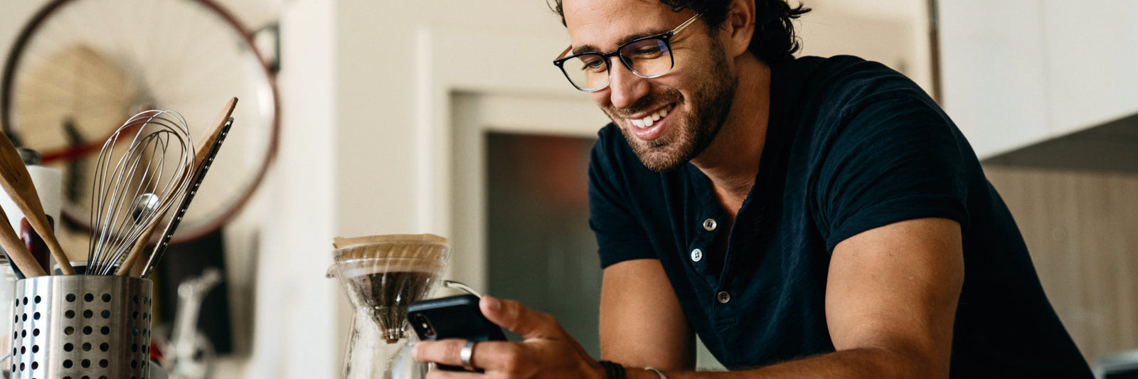 A man having healthy morning routine