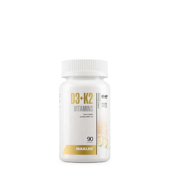 Maxler D3+K2 Vitamins – 90 softgel capsules, Vitamin D3 + K2 MK-7 with MCT oil, bone health and immunity support, GMP certified