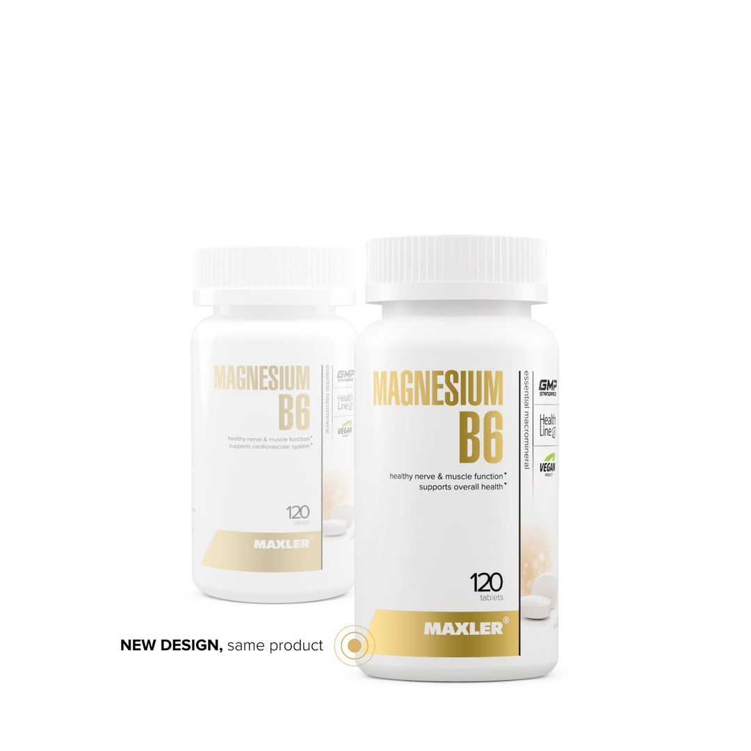 Two bottles of Maxler Magnesium B6 on a white background