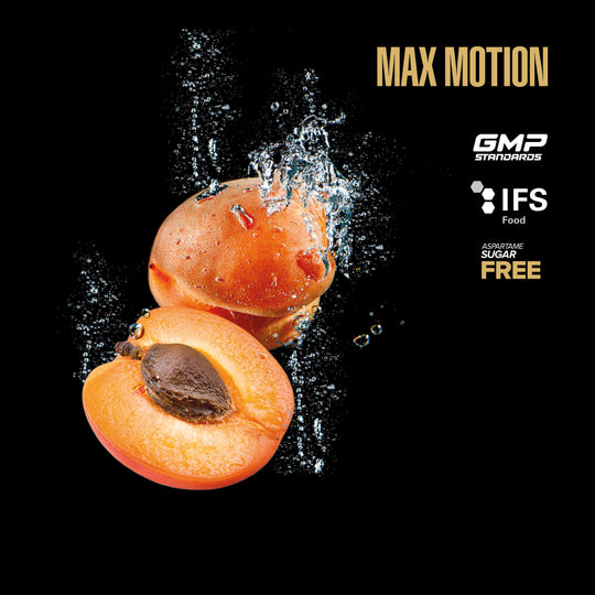 Maxler Max Motion Effervescent Tablets – apricot flavour, isotonic sports drink, aspartame & sugar free, GMP & IFS certified, hydration and recovery support