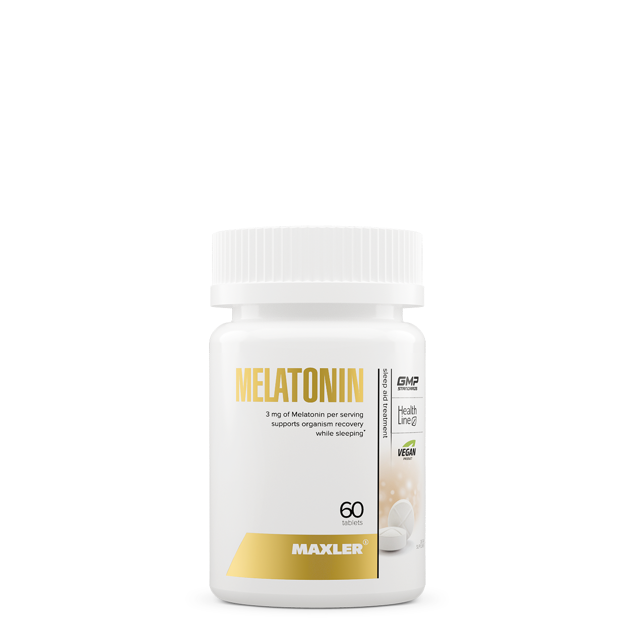 Maxler Melatonin supplement bottle on a white background