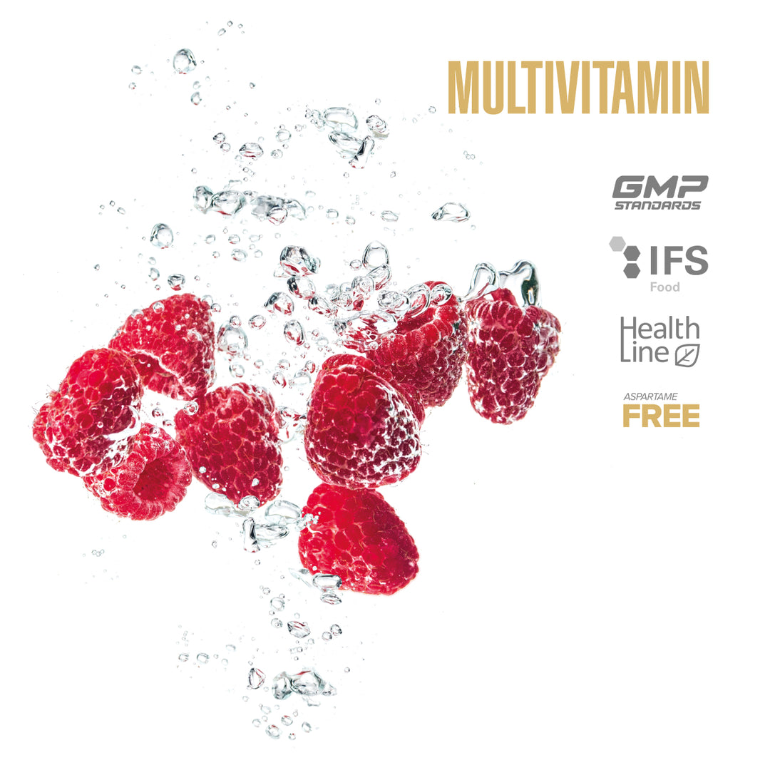 Maxler Multivitamin Effervescent Tablets – raspberry flavour, aspartame-free daily vitamin complex, GMP & IFS certified, Health Line, immune and metabolism support