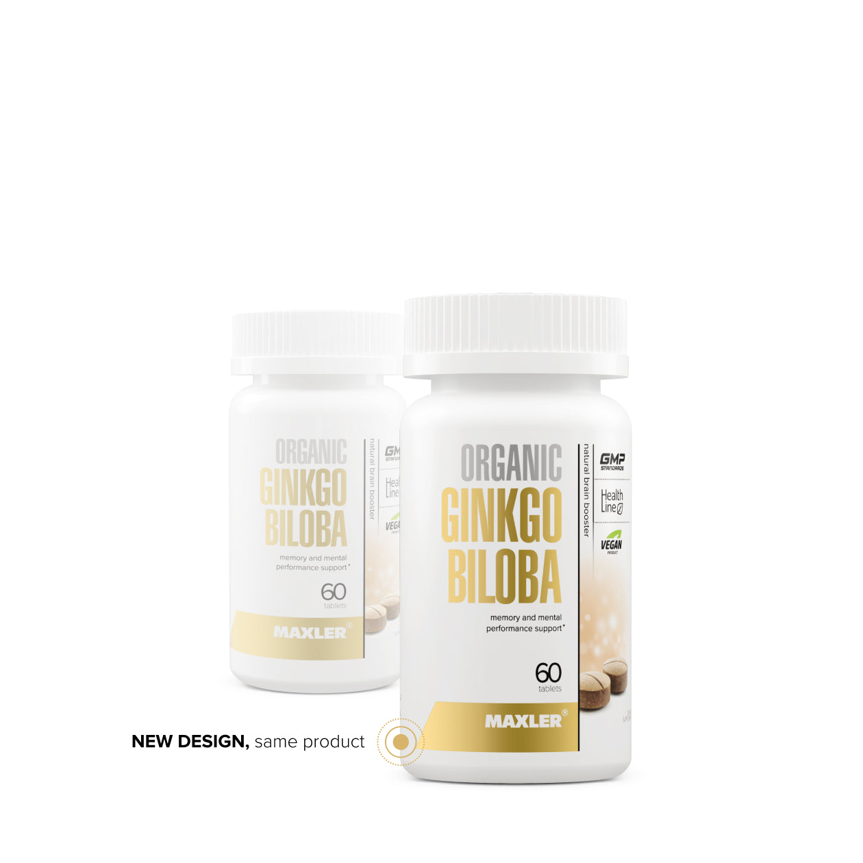 Two Maxler Organic Ginkgo Biloba supplement bottles on a white background