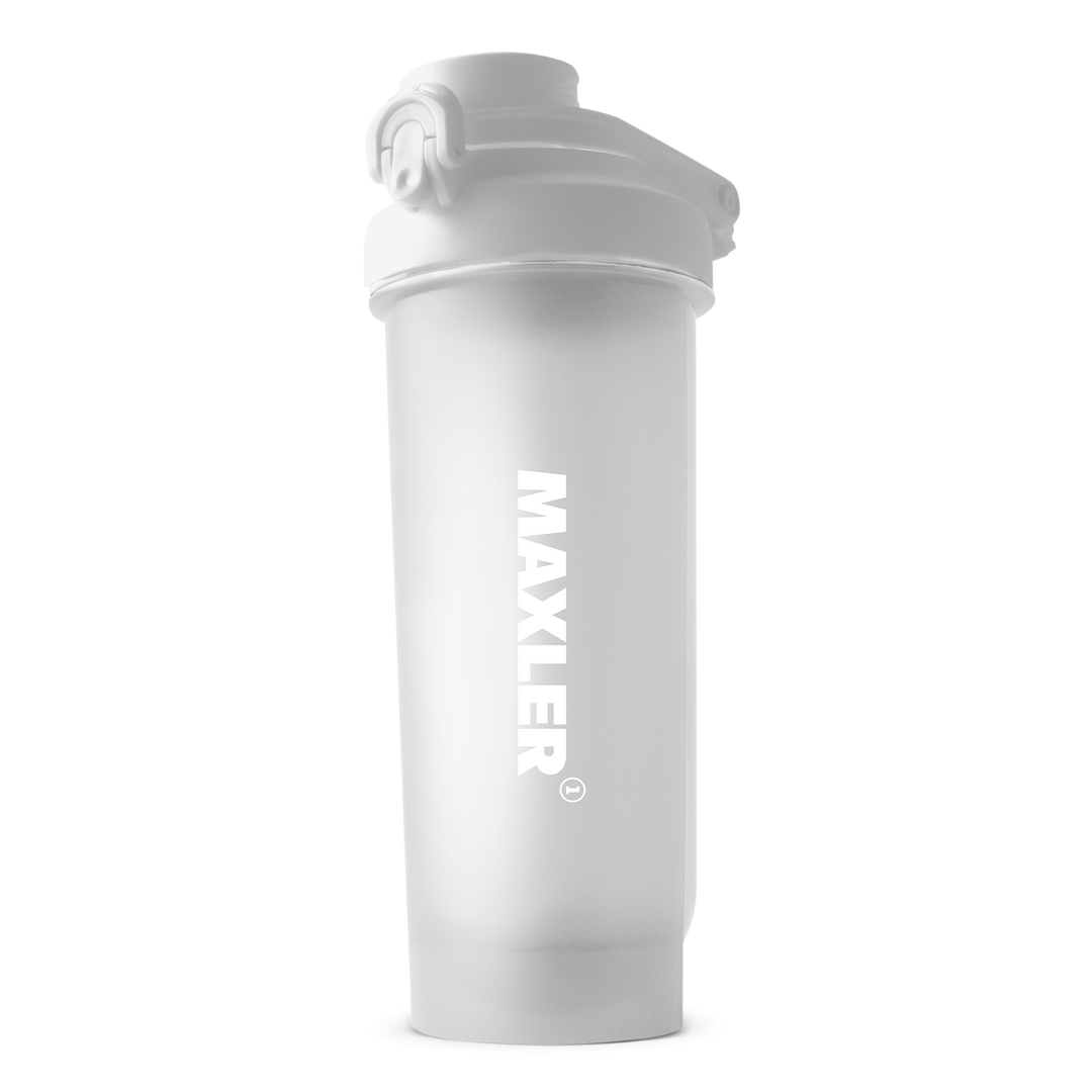 White shaker bottle with 'MAXLER' branding on a white background