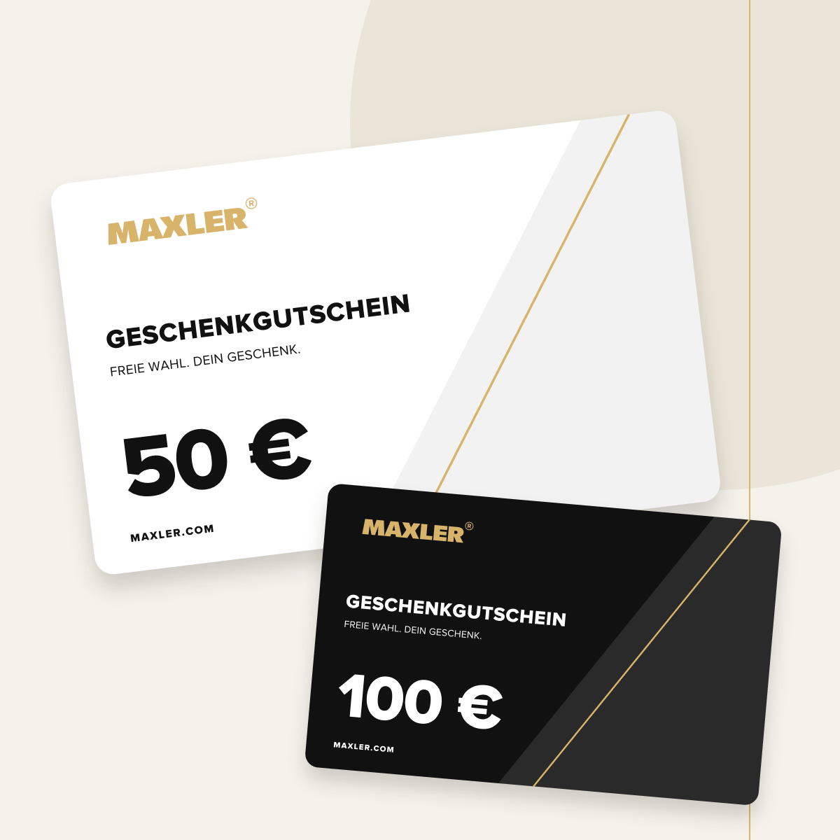 MAXLER Geschenkgutscheine 50 € und 100 €